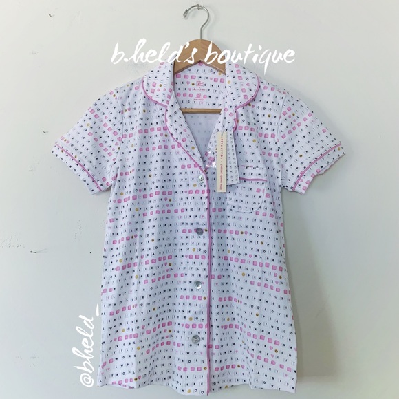 Roller Rabbit x Little Words Project Love & Letters Polo Pajamas Pink Sz XS NWT - Picture 2 of 16